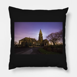 Horsforth Cemetery Church Leeds with Moon Light and Star Sky IMG 9054-RB Pillow