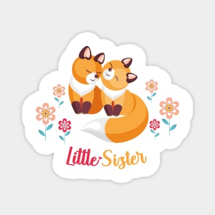 Cute Fox Siblings Gift for Little Sister Magnet