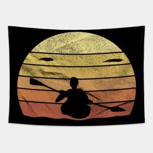 Kayak Sunset River Retro Look Vintage Gift Idea Tapestry