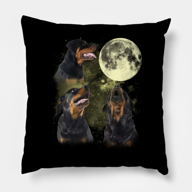 Classic Dog Breed Rottweilers The Moon Pillow by Northground