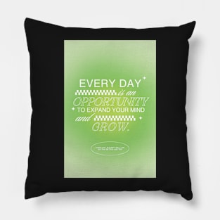 Positive Affirmation Green Aura Y2K Pillow