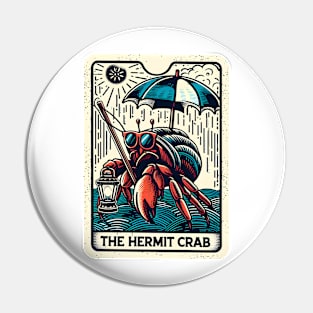 The Hermit Crab Funny Crustacean Tarot Card Pun Horoscope Pin