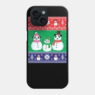 Cute Panda Snowman Ugly Christmas Xmas Sweater Phone Case