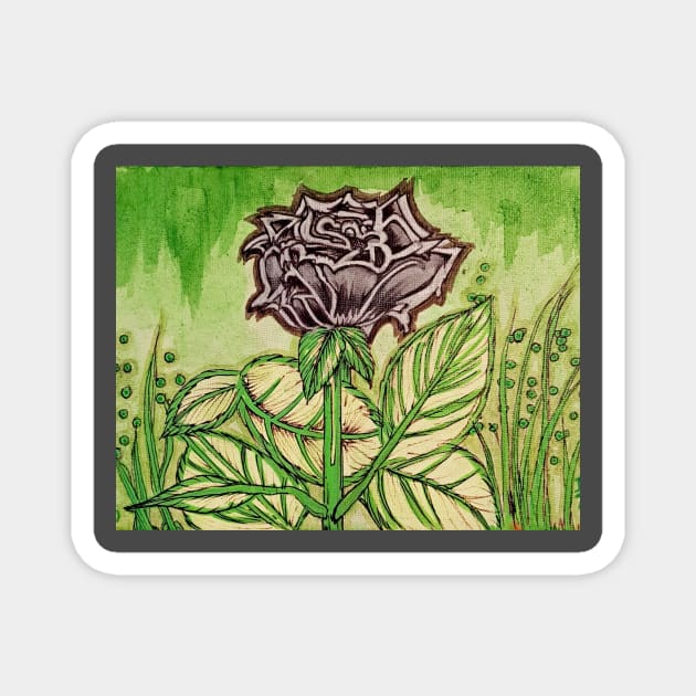 black rose Magnet by RAYD4ART