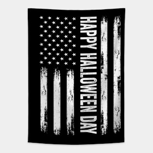 Halloween 2021 gift for mens and womens happy halloween day 2021 usa flag, american flag, vintage retro style gift for holiday Tapestry