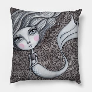 Doodle Mermaid Cutie 1 of 4 Pillow