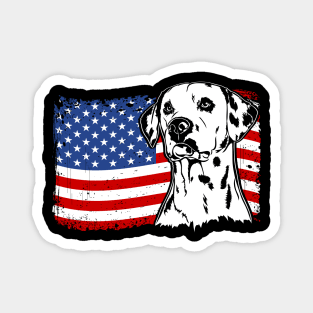 Proud Dalmatian American Flag patriotic dog Magnet