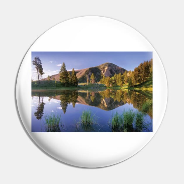 Bunsen Peak Reflected In Lake Yellowstone National Park Pin by AinisticGina