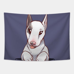 Pocket Cute Bull Terrier Dog Tapestry