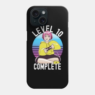 Level 10 Complete Girls Loves Anime Gamer 10th Birthday Girl Phone Case