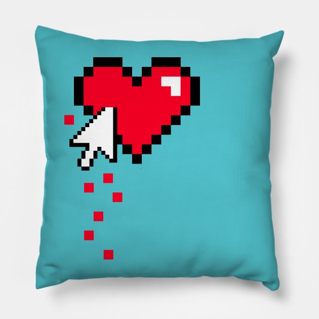 Wounded Pixel Heart Pillow by Dellan