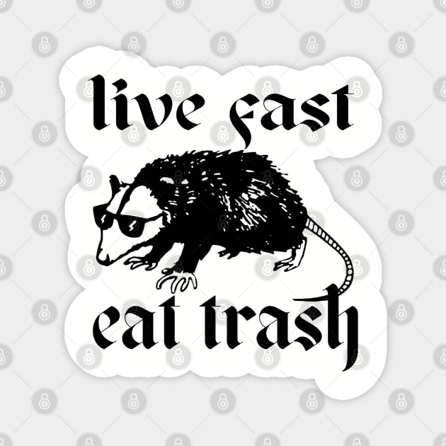 Live Fast, Eat Trash Magnet by Epic Byte