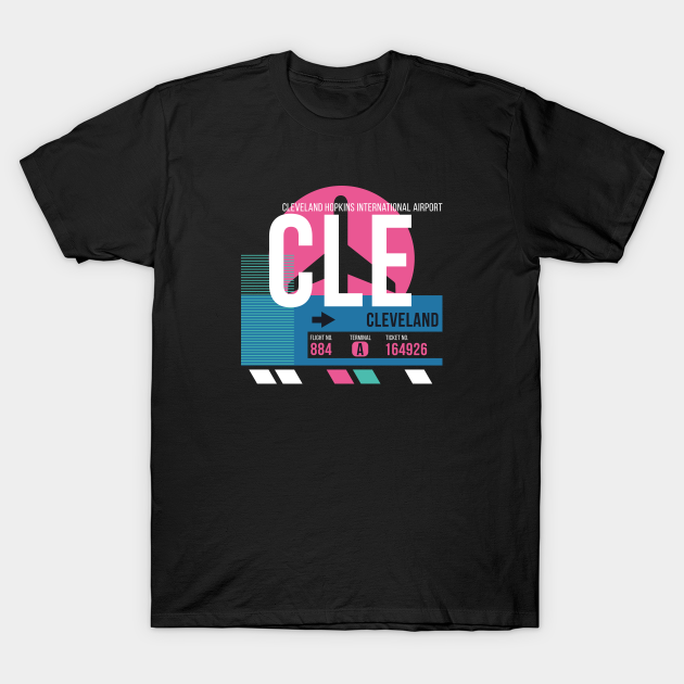 Discover Cleveland (CLE) Airport // Sunset Baggage Tag - Cleveland Ohio - T-Shirt