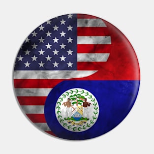 USA and Belize Dual Flag Yin Yang Combination Pin