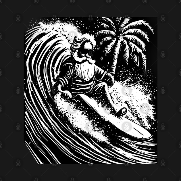 Merry Surfmas, Santa Waving, Christmas, Surf Gift, Santa Gift by Customo