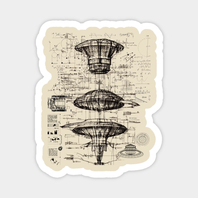 UFO Blueprint Patent Magnet by Trip Tank