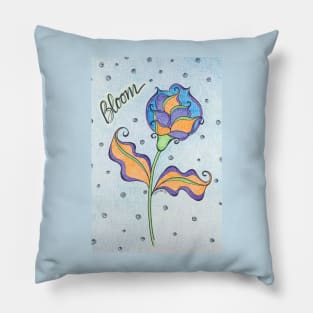 Bloom - Orange and Blue Pillow