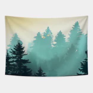 Foggy Forest Tapestry