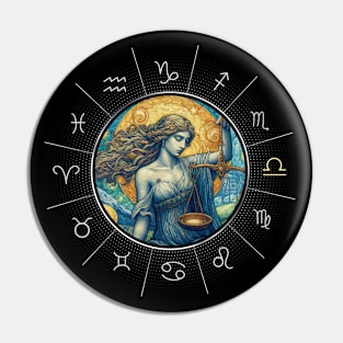 ZODIAC Libra - Astrological LIBRA - LIBRA - ZODIAC sign - Van Gogh style - 5 Pin