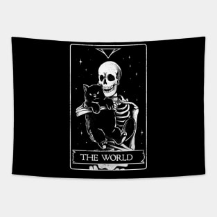 The World - Death Skull Cat Gift Tapestry