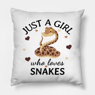 Just a Girl Who Loves snakes Gift Pillow