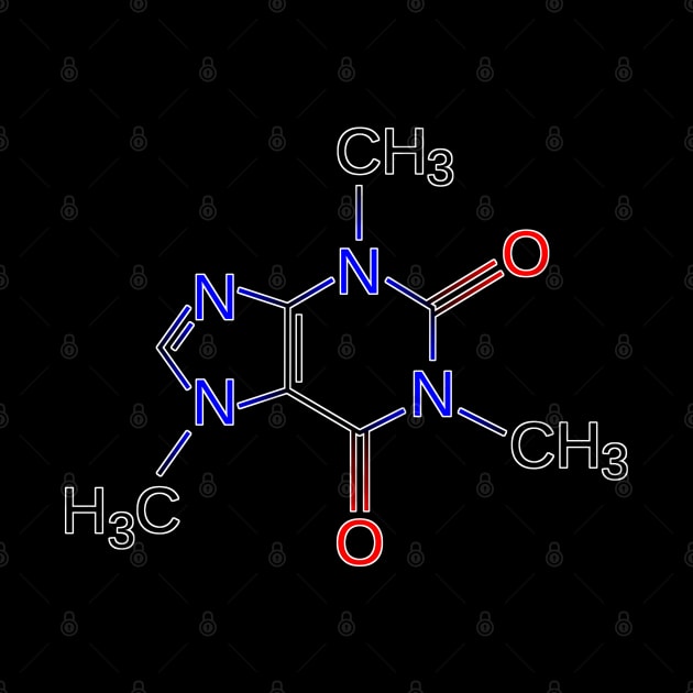 Caffeine Molecule for Coffee and Science Lovers by Webdango