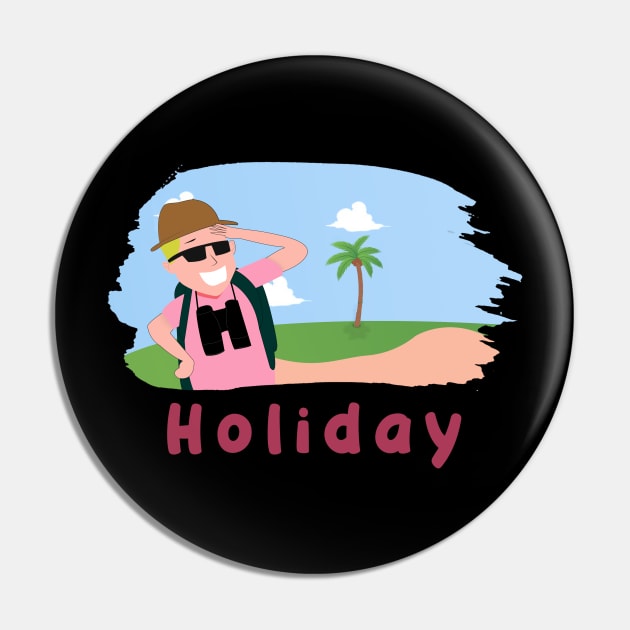 Holiday A Minimal Art Of Beach With An Old Man - Live Happy Pin by mangobanana