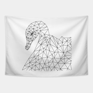 Geometric Black Swan Outline Tapestry