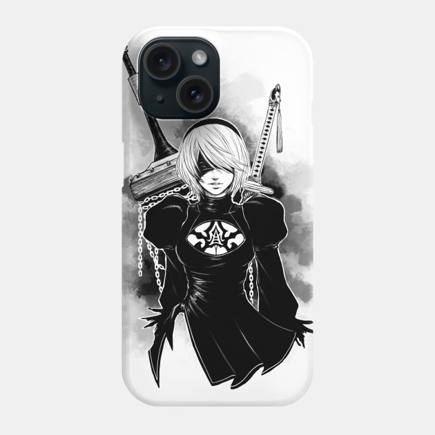 Nier: Automata - 2B Phone Case by trixdraws