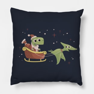 Dinosaur Christmas T-Rex Santa Pillow