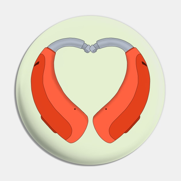 Heart Shaped Hearing Aid Pin by DiegoCarvalho