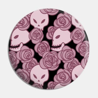 Skulls and Roses (Pink) Pin