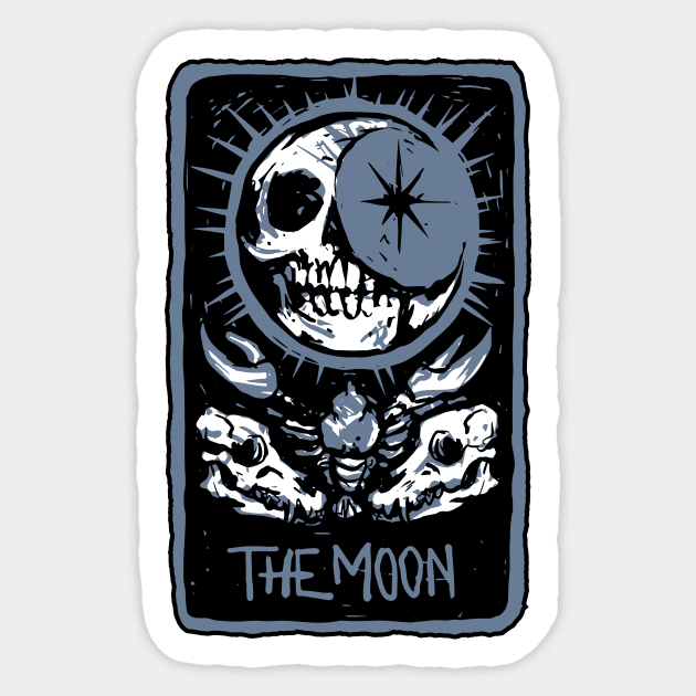 The Moon Tarot Card - Ghoulish Edition Sticker 