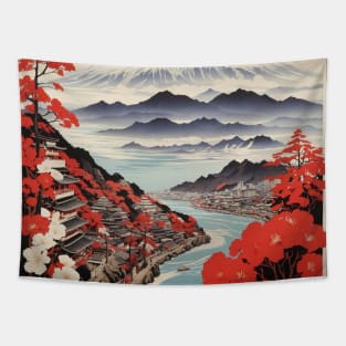 Ehime Japan Vintage Poster Tourism Tapestry