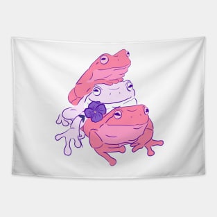 Sapphic Pride Frog Stack Tapestry