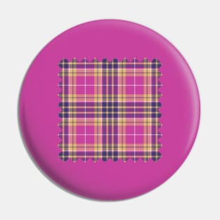 Pink, Gold and Blue Tartan Pin