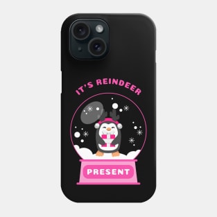 It Is Reindeer Present Penguin (Pink) Phone Case