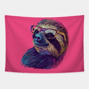 Chill 'n' Chic: The Sloth Spectacle Tee Tapestry