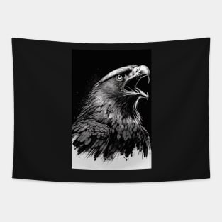 portrait of soaring hawk with open mouth Tapestry