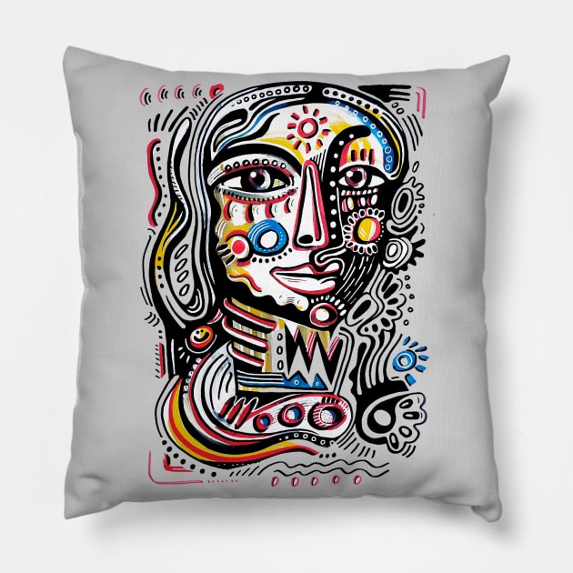 modern face Pillow by Daria Kusto