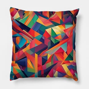 Rainbow Color Geometric Pattern Pillow