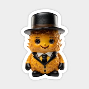 Cute Kawaii Office Pineapple with Top Hat Magnet