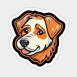 Cartoon orange and white dog head Magnet