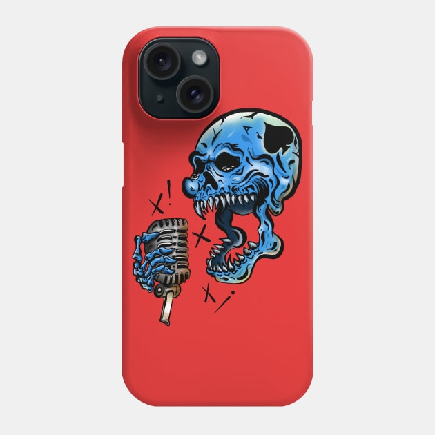 Screaming Spades Skull Phone Case by Danispolez_illustrations