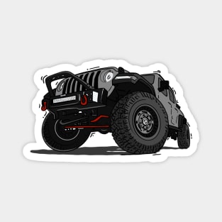 Grey Jeep Illustration Magnet