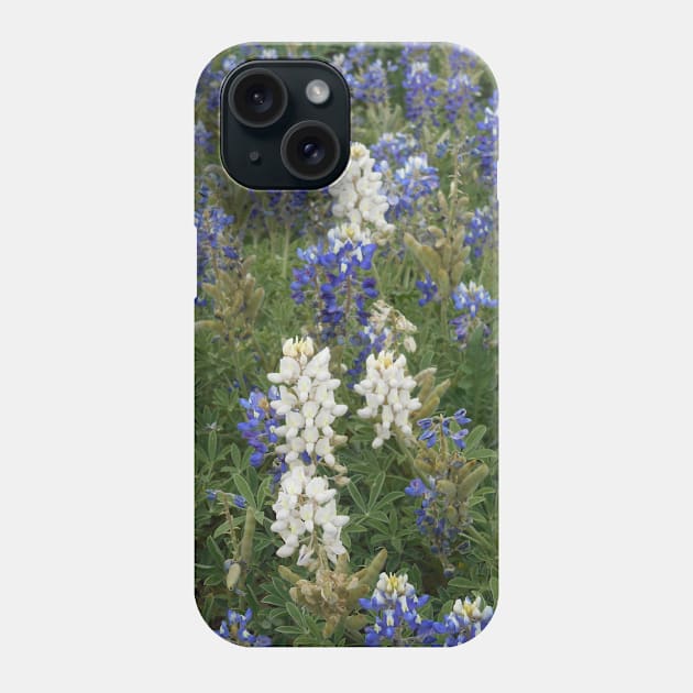 White bluebonnets Phone Case by Feathered Finds