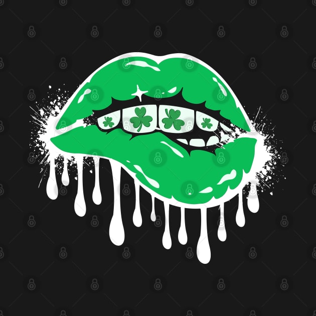 Melting Lips Queen Unique Shamrock St Patricks Day for Women by NIKA13