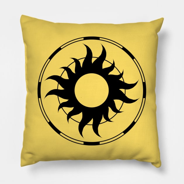 Sun - Original Logo Banner Sigil - Dark Design for Light Backgrounds Pillow by Indi Martin