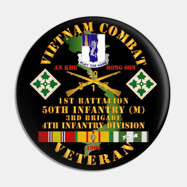 Vietnam Combat Veteran w 1st Bn - 50th Inf - 3rd Bde 4th Inf Div 1968 w VN SVC Pin by twix123844