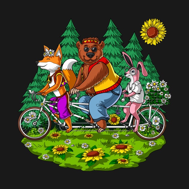 Hippie Forest Animals by underheaven